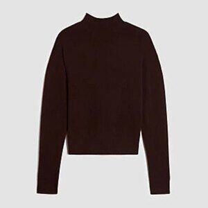 Brown Ann Taylor Drop Shoulder Long Sleeve Mock Neck Sweater (NWT)